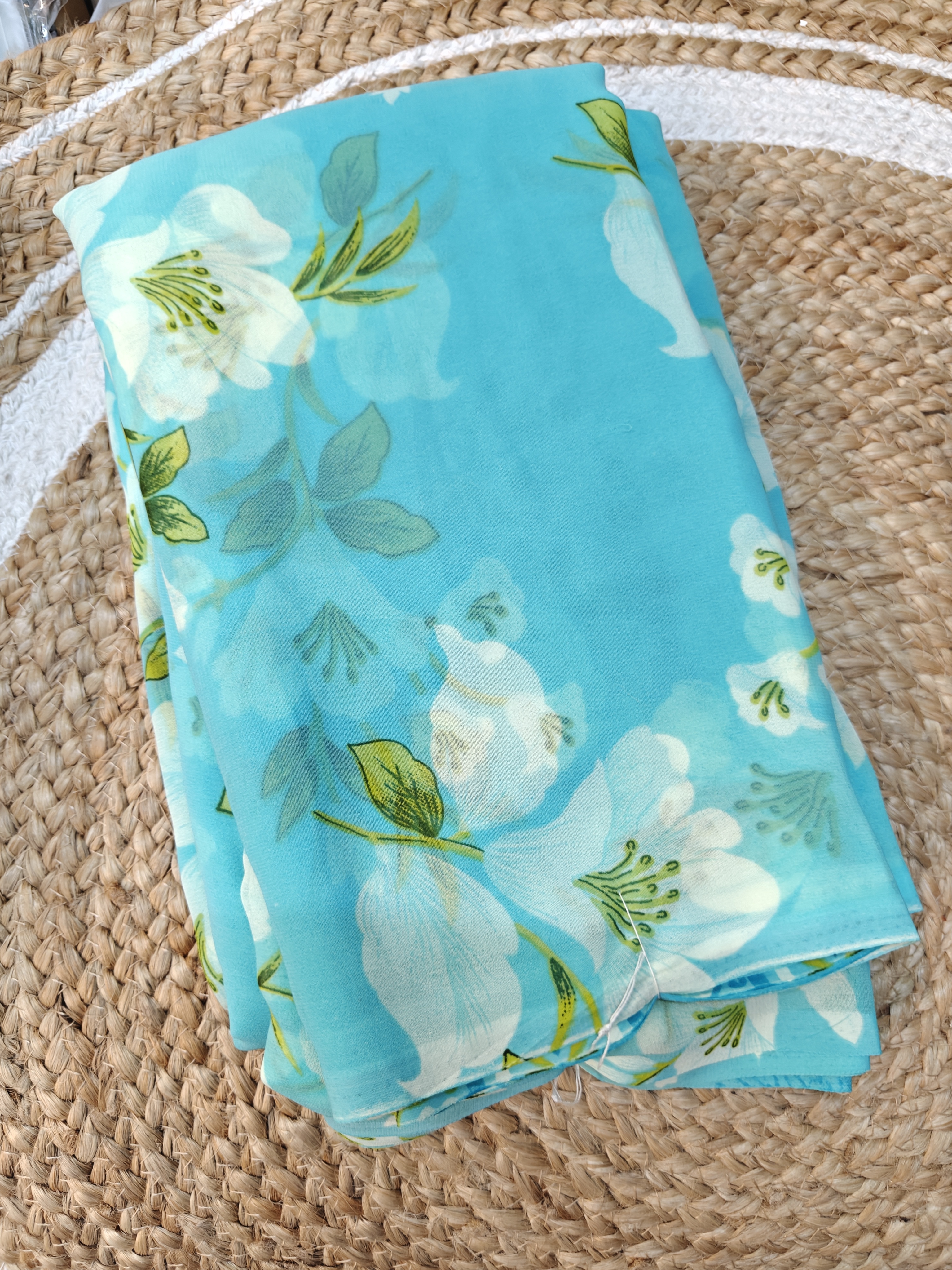 Aqua Blossom Junnu Mukka Saree