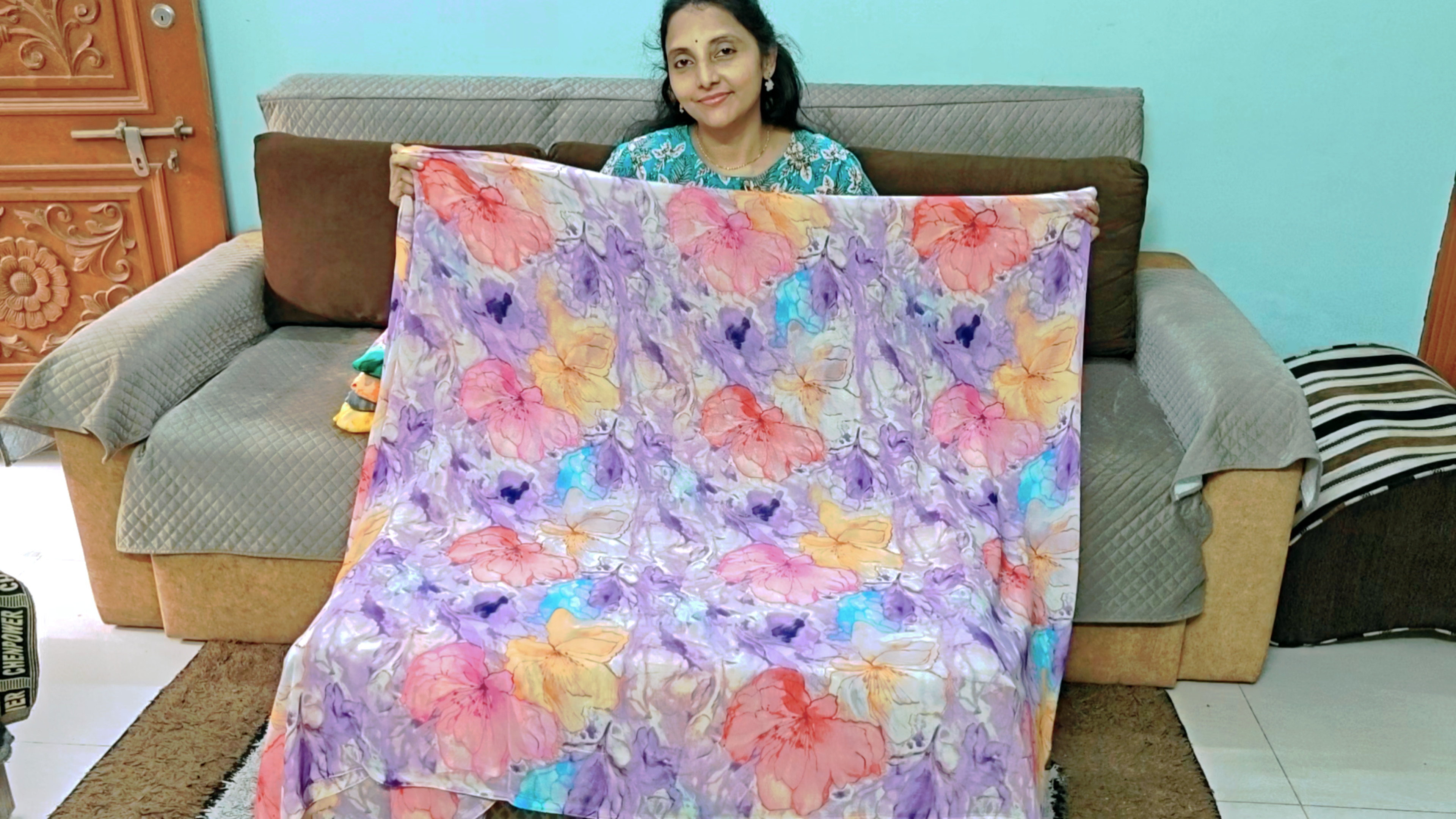 Lavender Bloom Junnu Mukka Saree hover