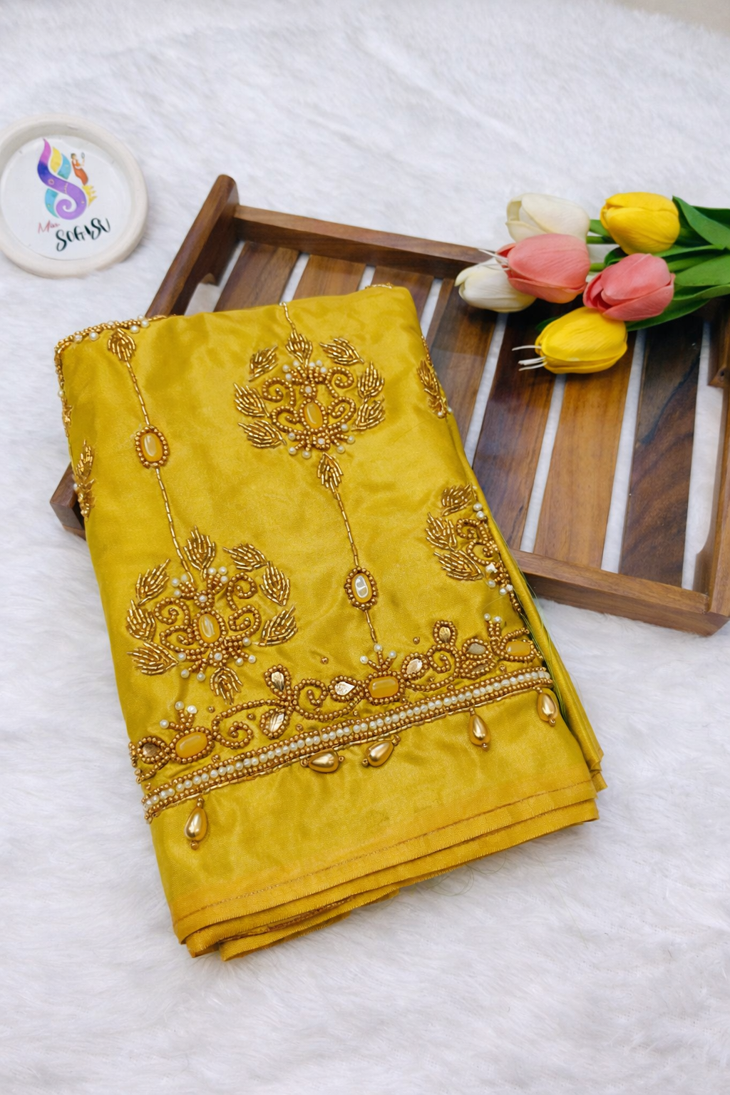 Mustard Maggam Blouse