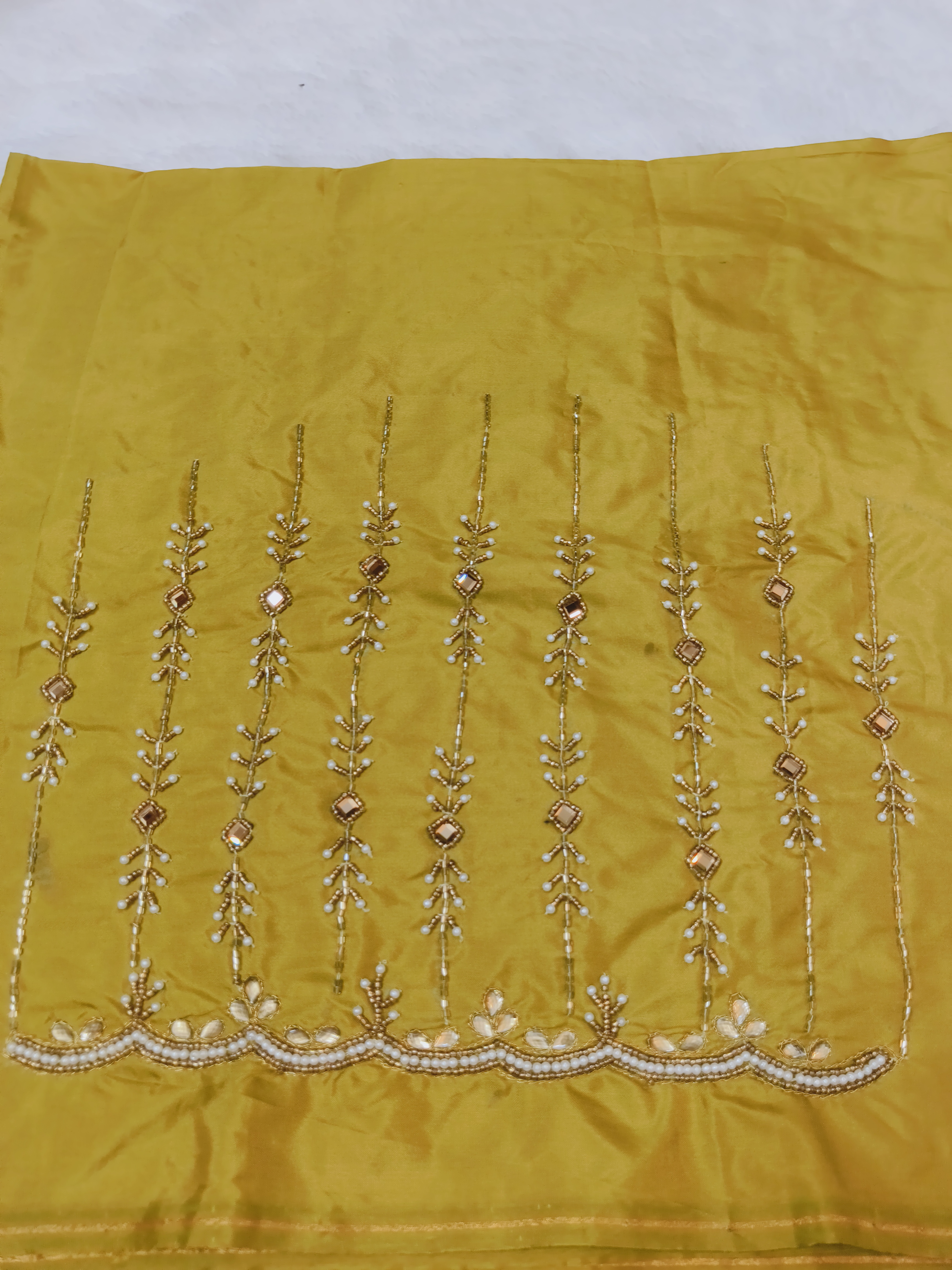 Mustard Maggam work Blouse