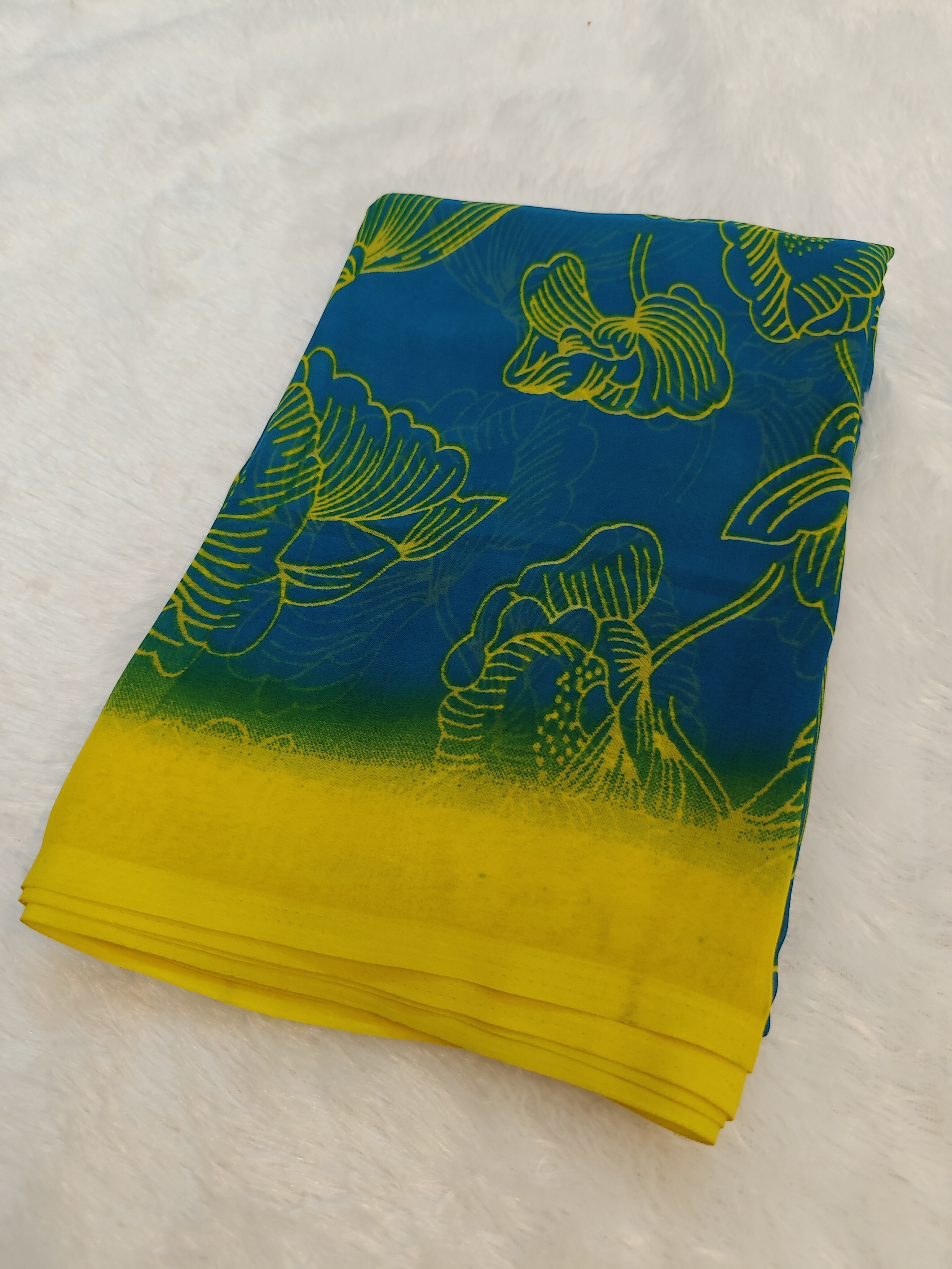 Ocean Bloom Georgette Saree