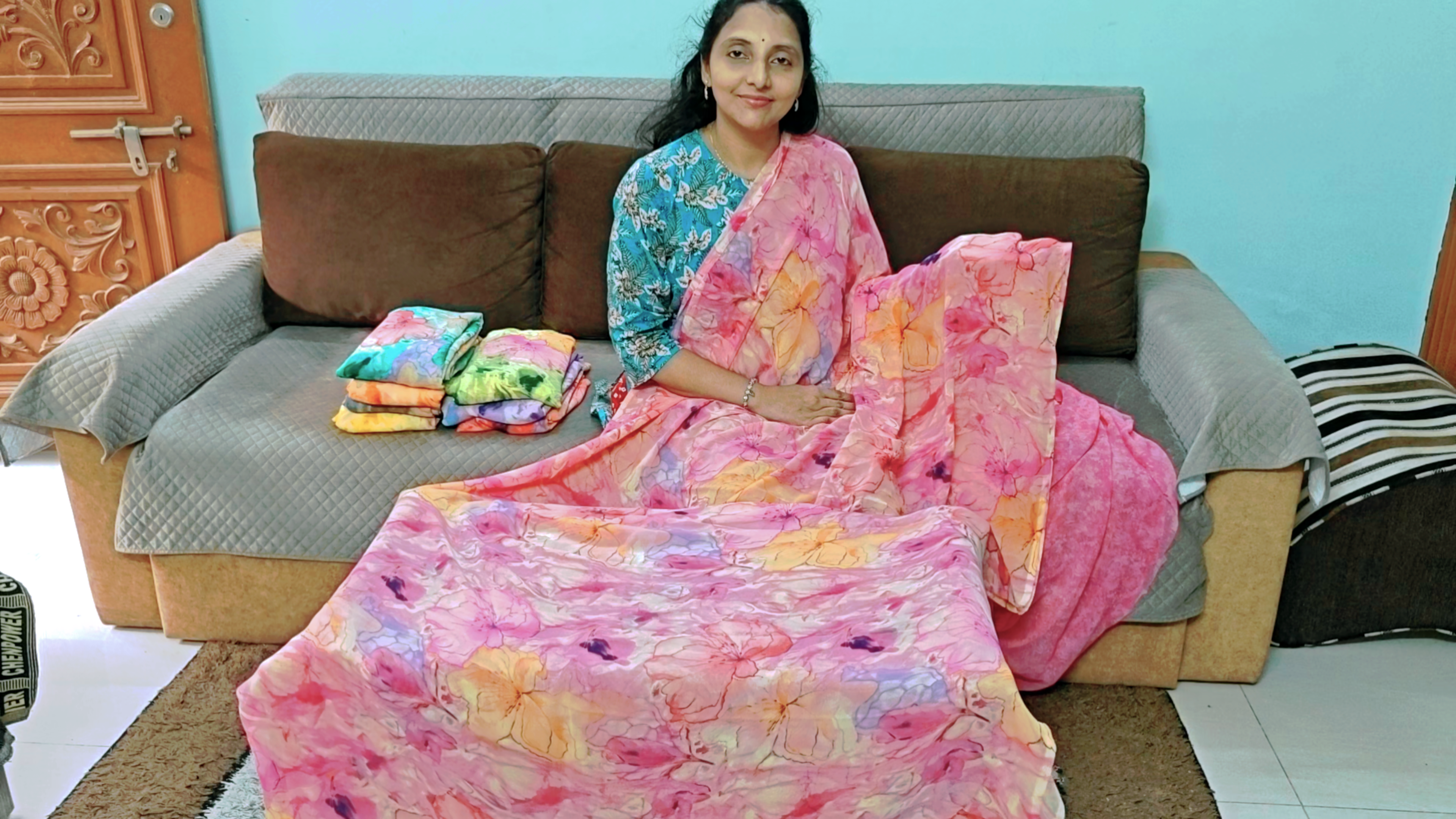 Pink Junnumukka Saree