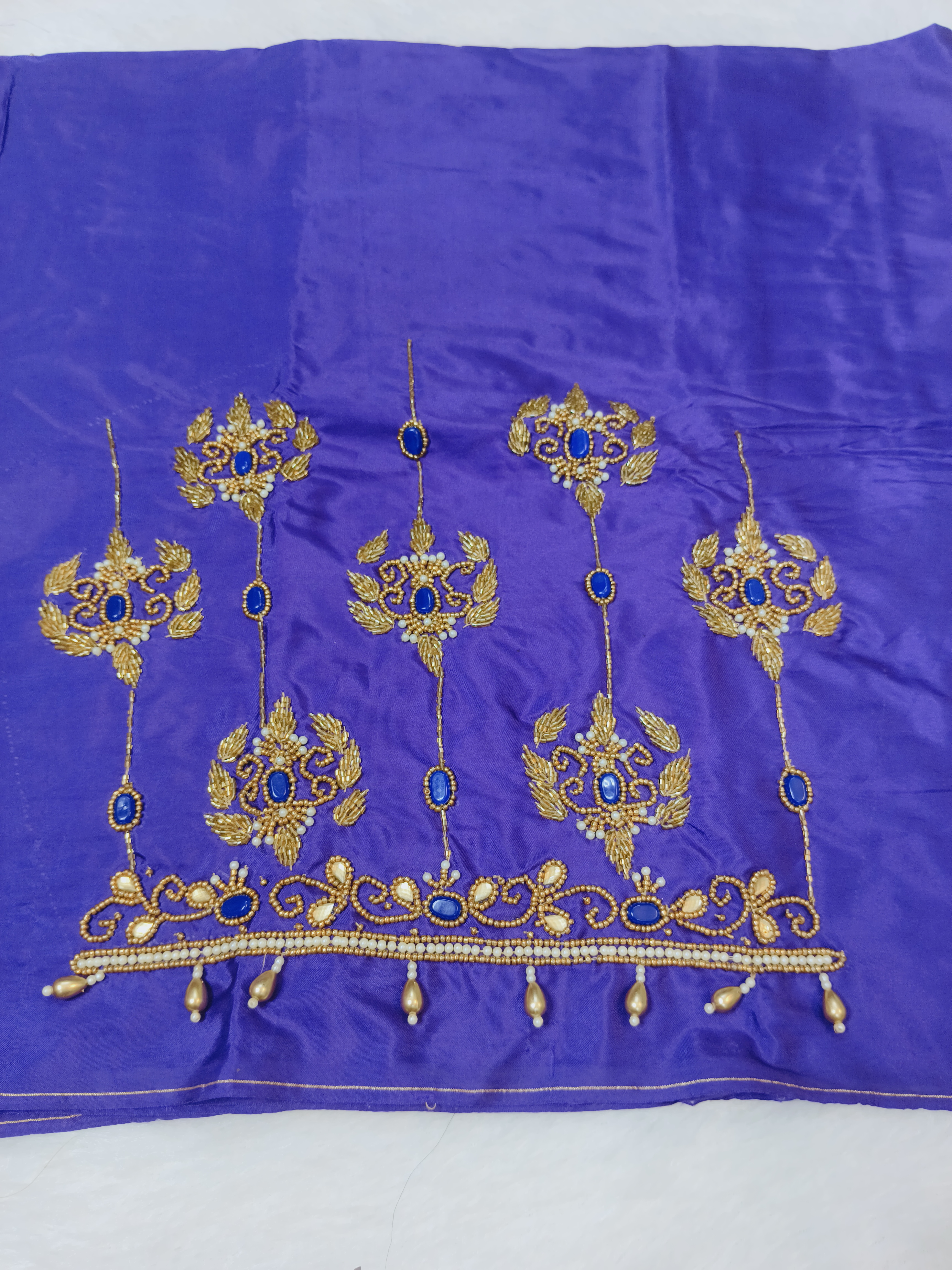 Purple Stone Maggam Blouse