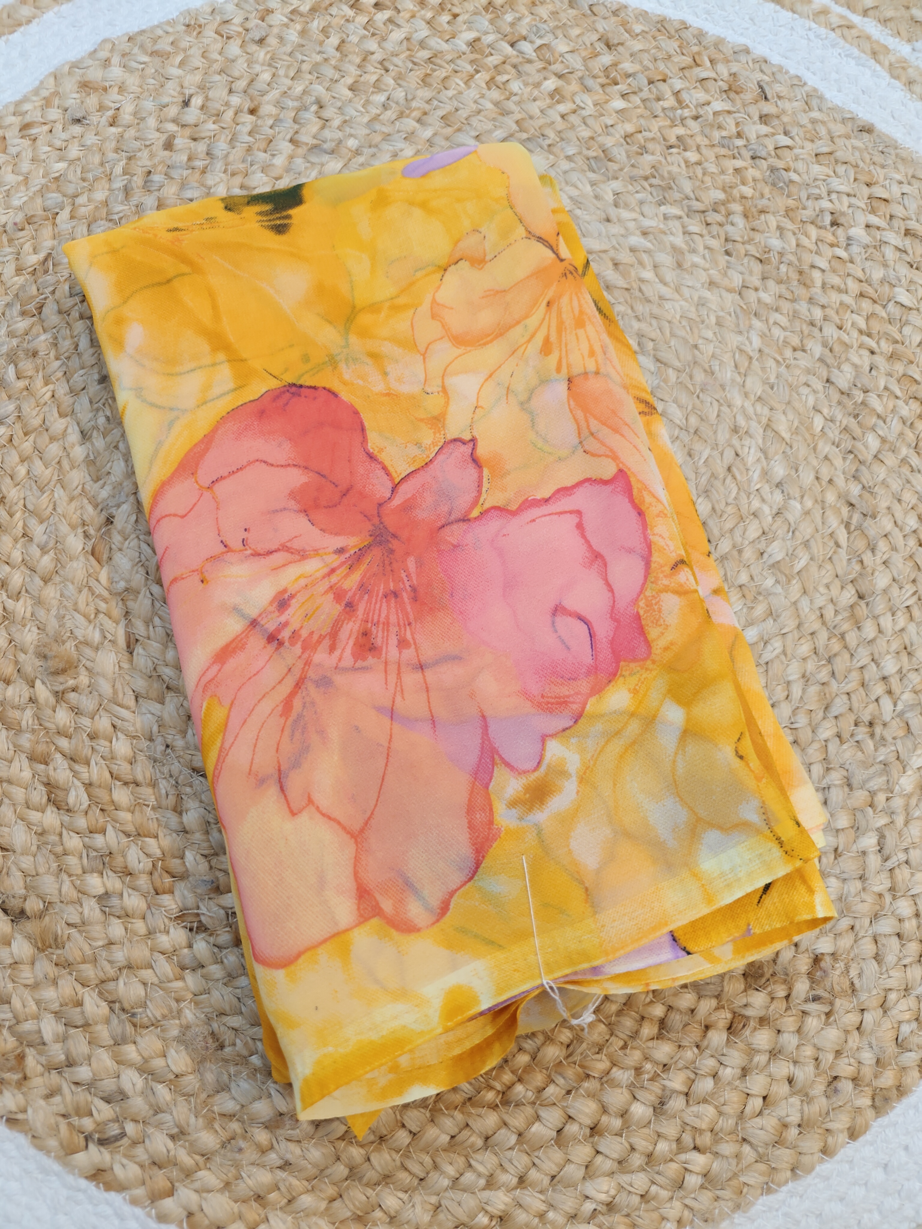 Sunshine Yellow Junnu Mukka Pastel Saree