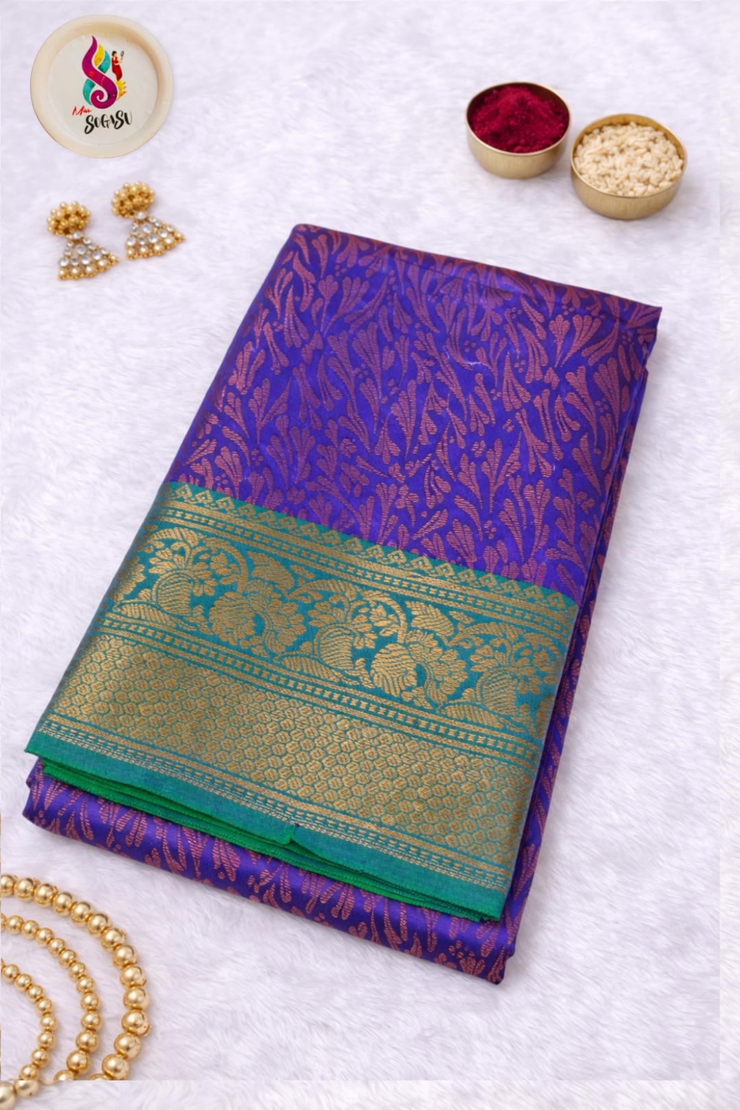 Violet Banaras saree